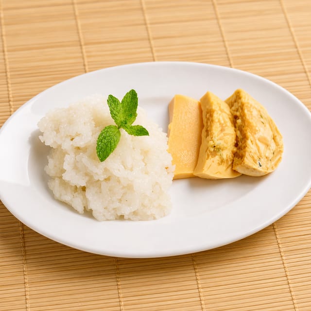 Sticky Rice and Thai Custard.